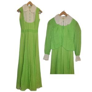 Vintage 1970s Coco Califoria Dress and Capelet Jacket Set 8